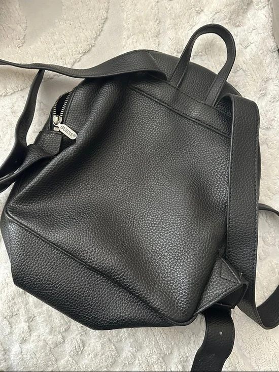 Black faux leather GUESS Backpack with Rainbow Question Mark Graphic - Picture 7 of 10